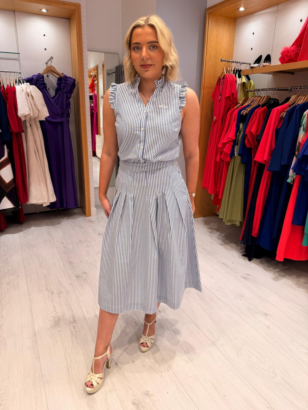 HV Polo Striped Midi Skirt