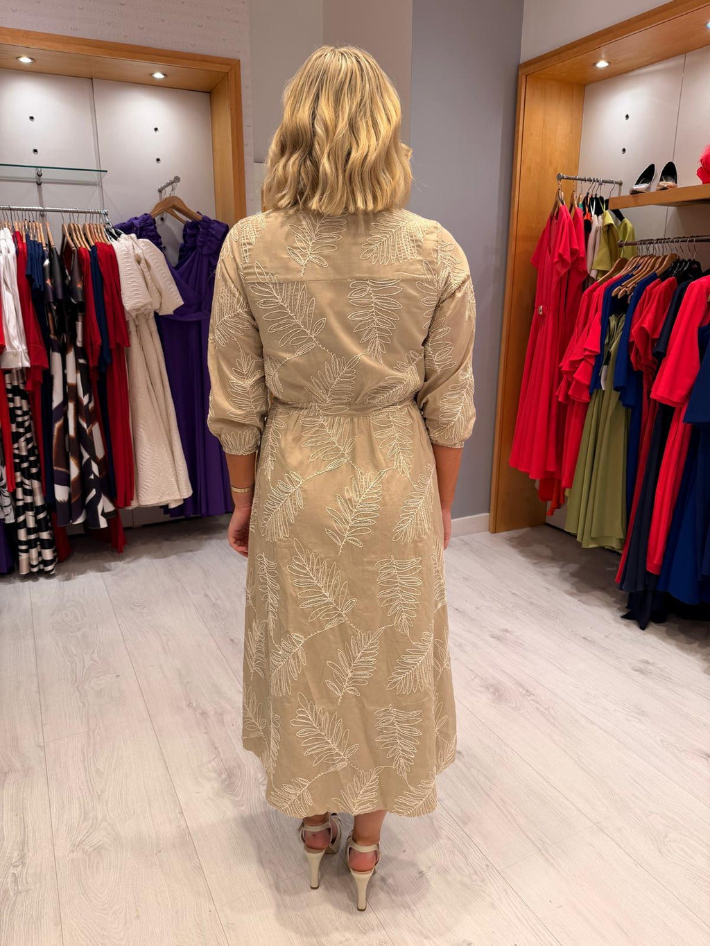 HV Polo Beige Print Shirt Dress