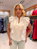Co'Couture White Frill Top