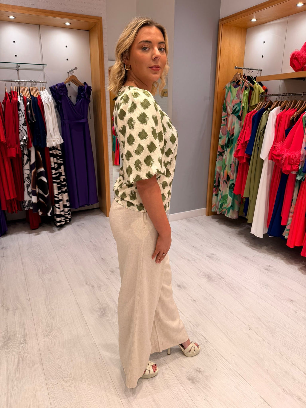 Smashed Lemon Cream Print Blouse