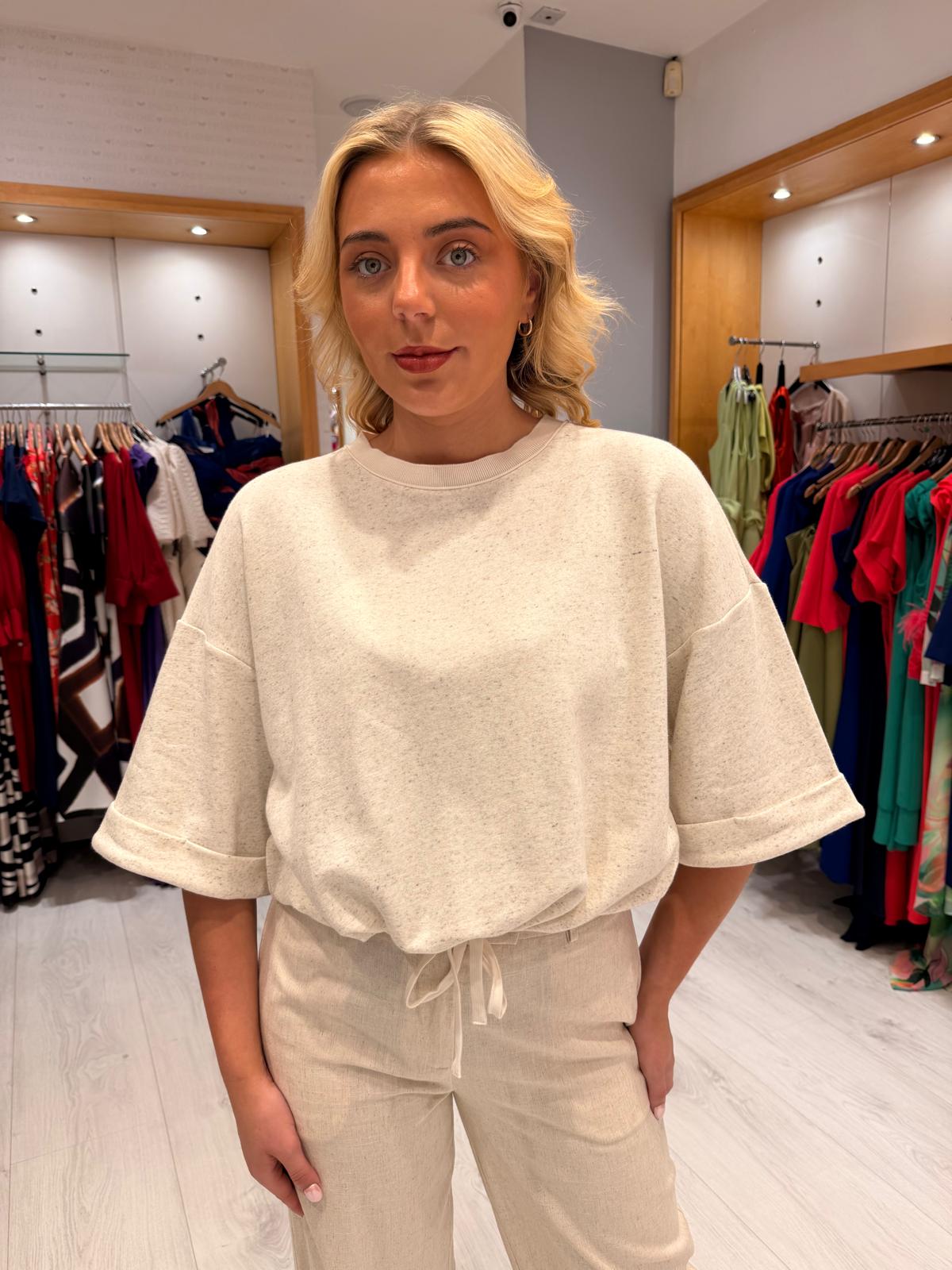 Yaya White Speckle Knit