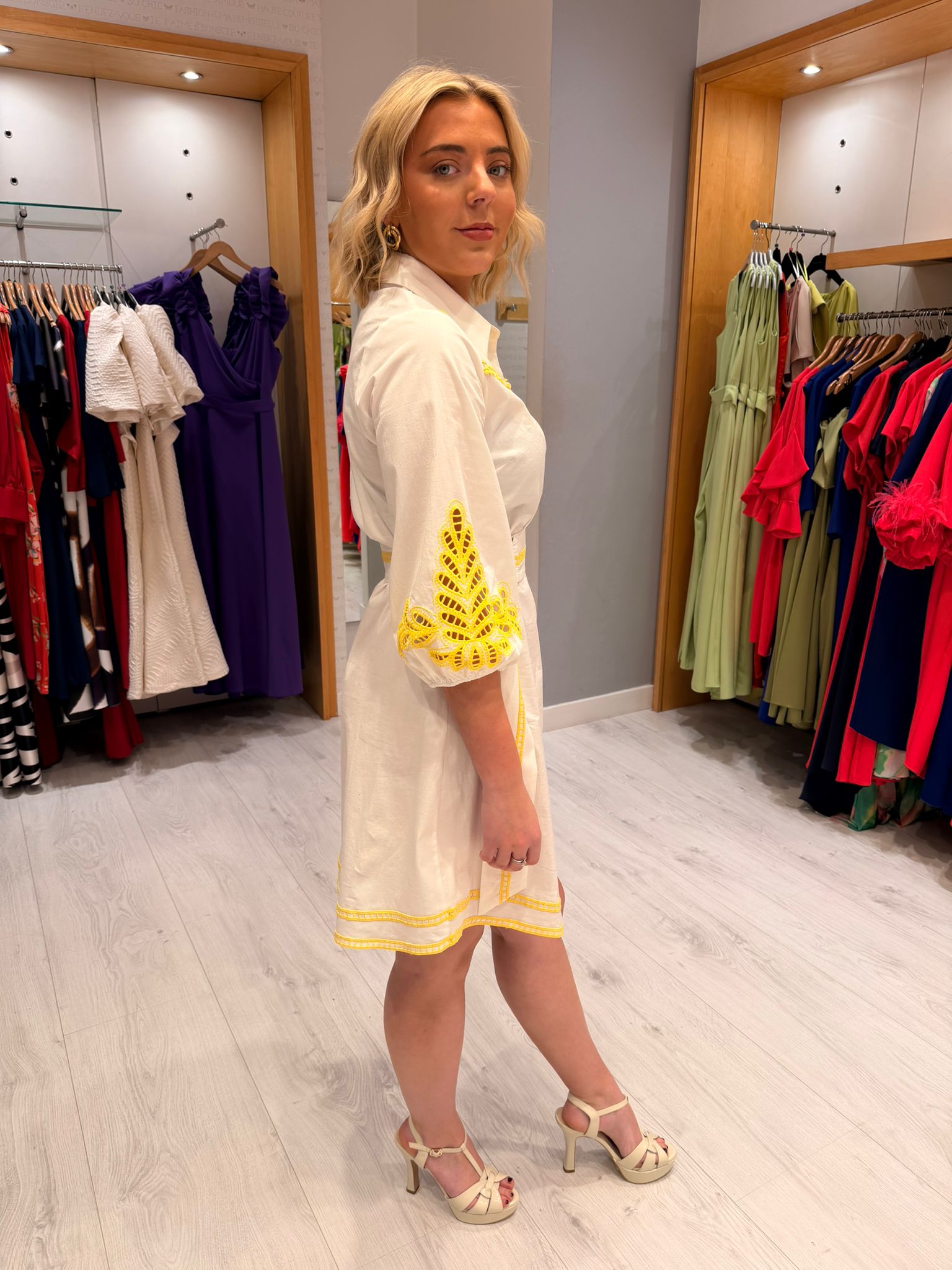 K Design Yellow Detail Dress