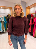 St Tropez Burgundy Fluffy Knit Jumper