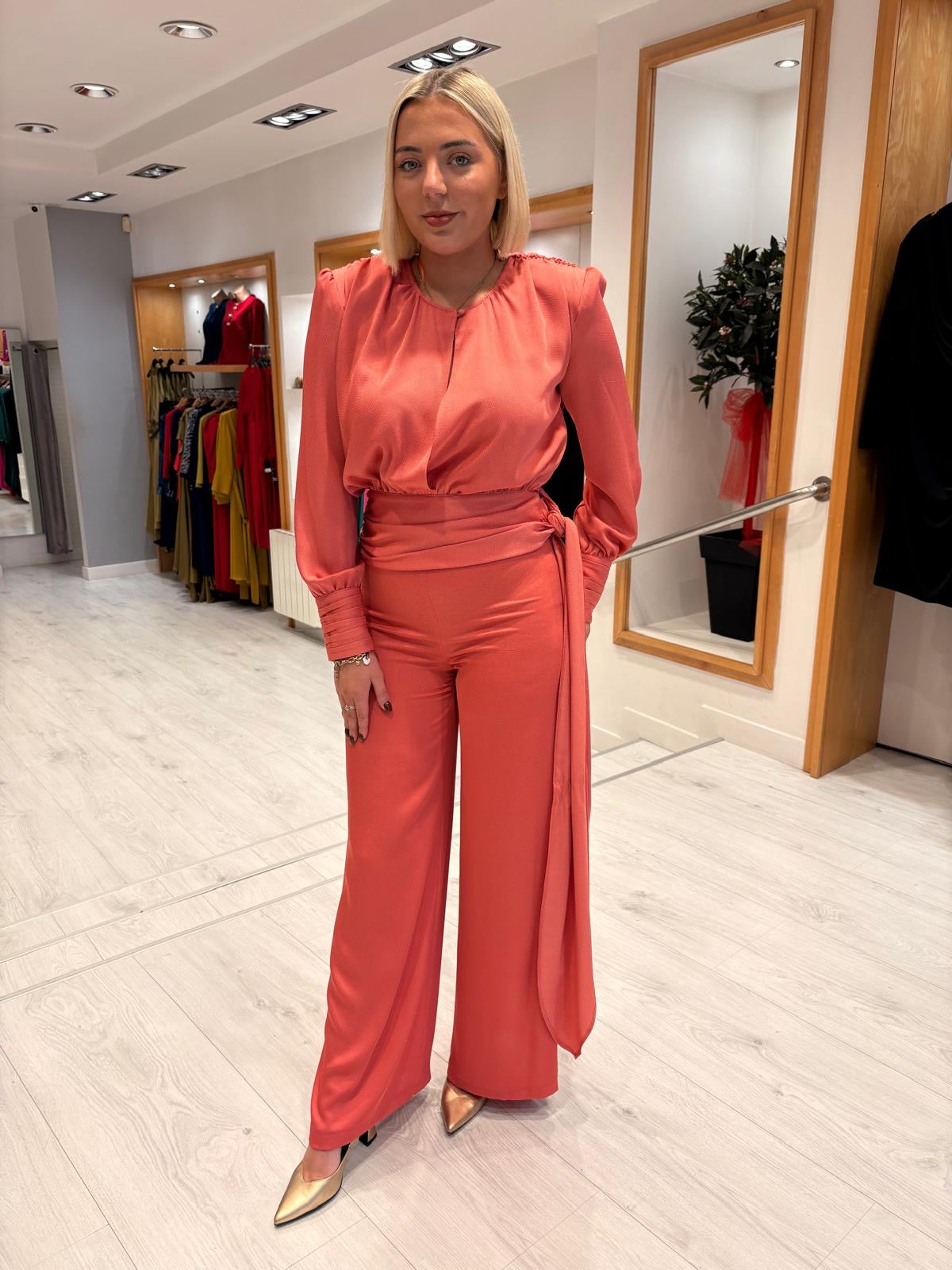 Rolemode Coral Blouse and Trouser Set