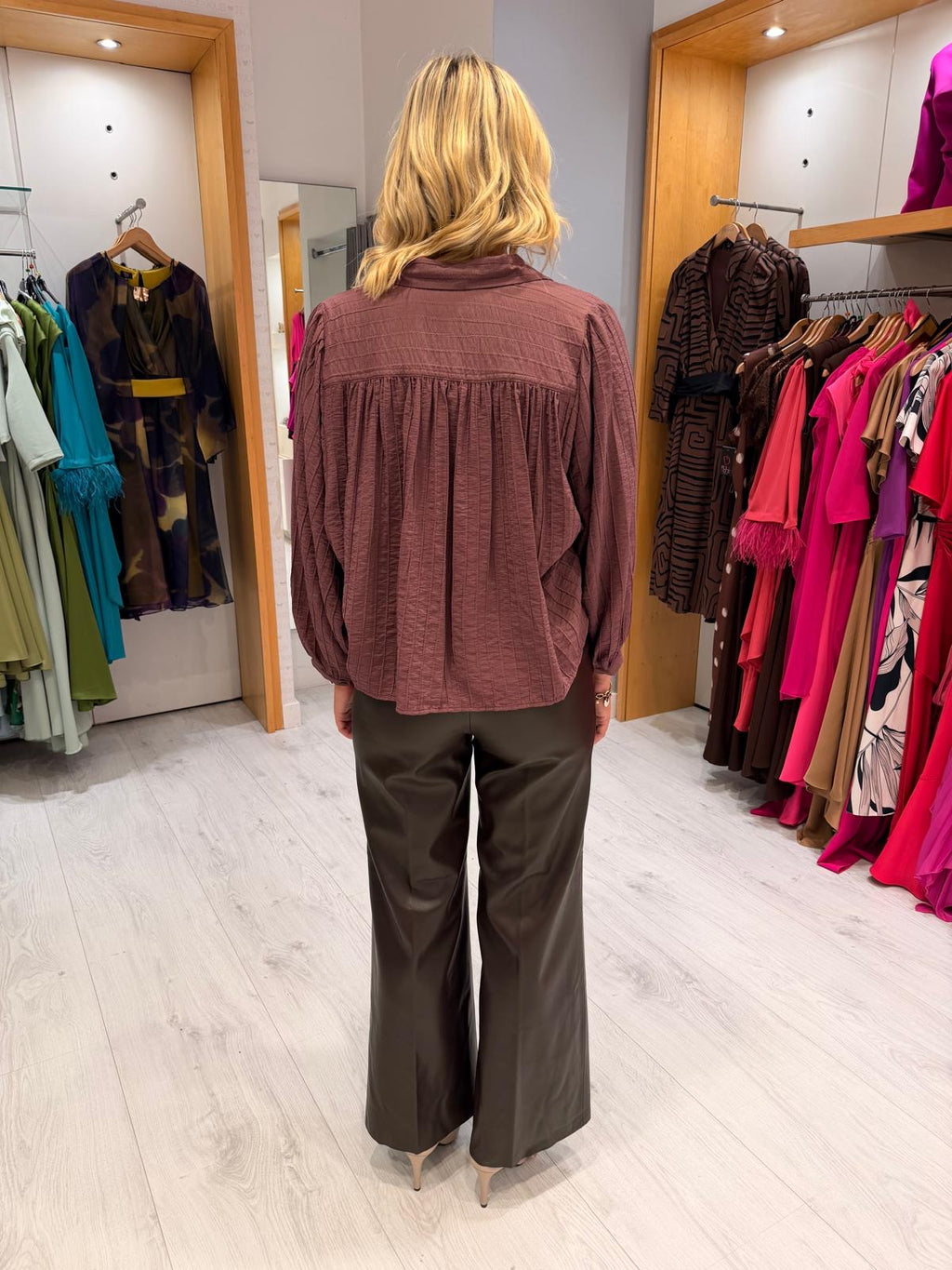 Soaked Textured Button-Down Blouse