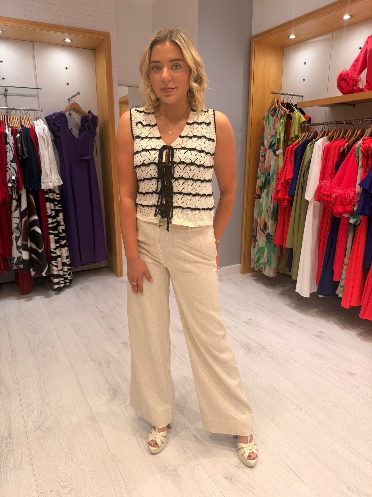 Smashed Lemon Knit Tie Top