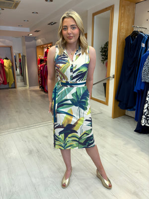 K Design Green Tree Print Dress