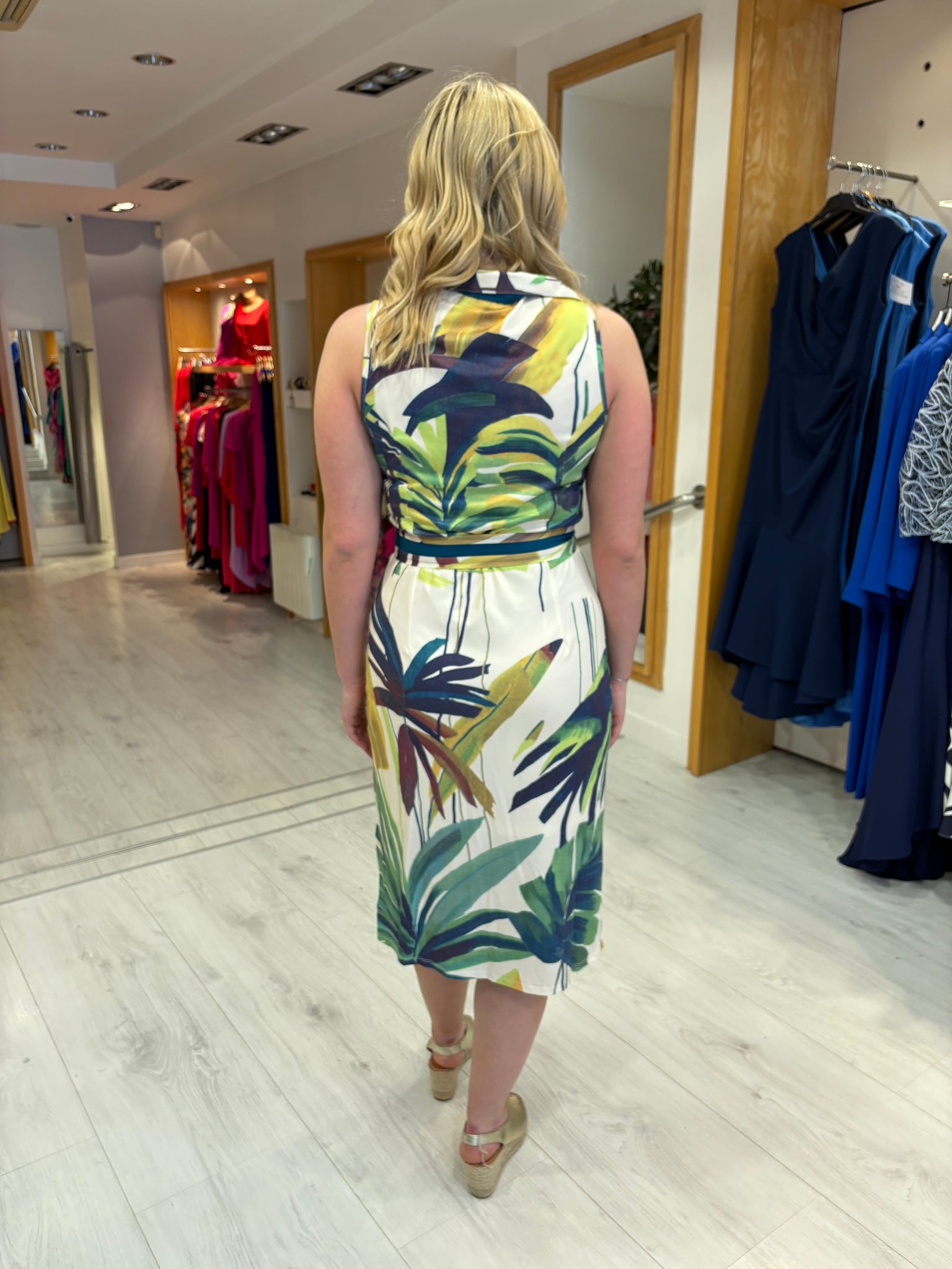 K Design Green Tree Print Dress