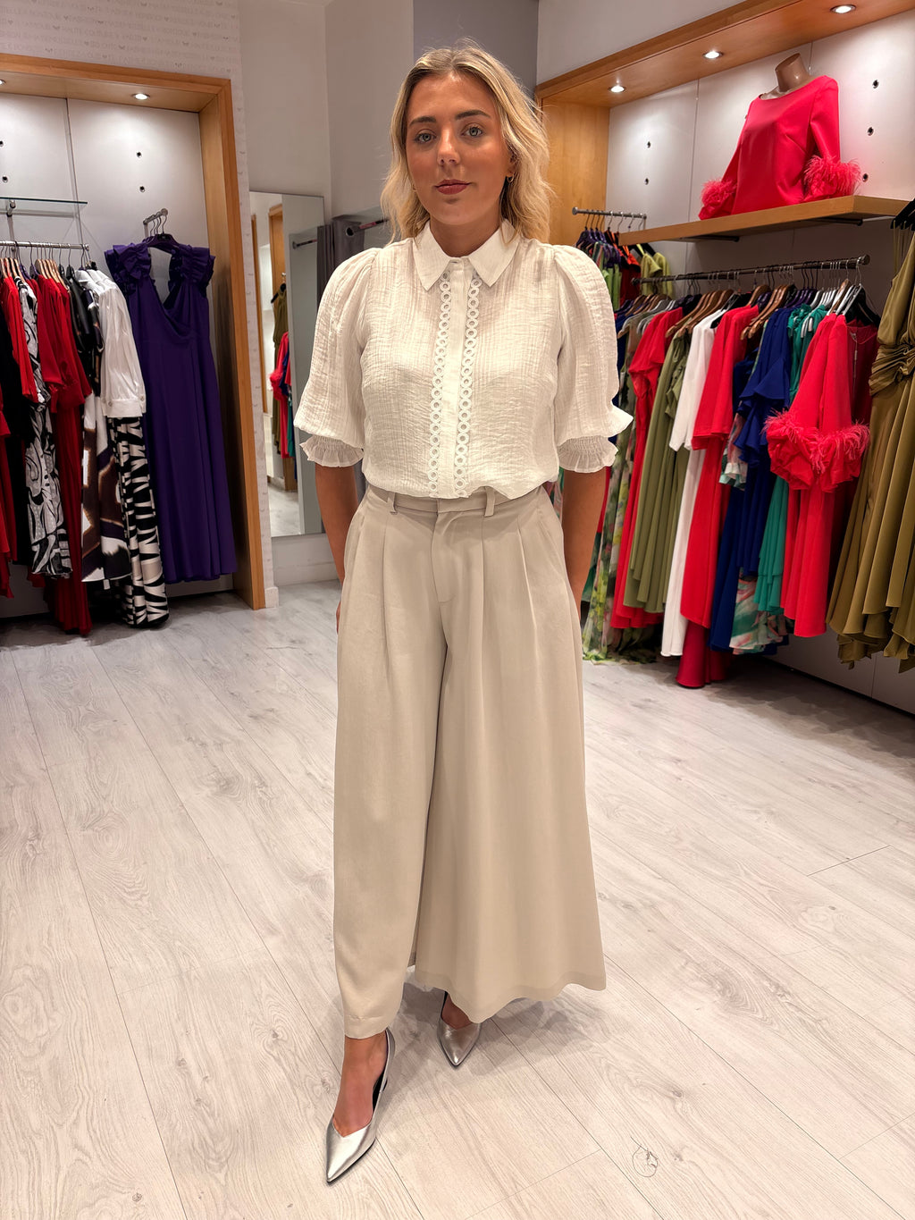 Co'Couture Cream Skirt Pant