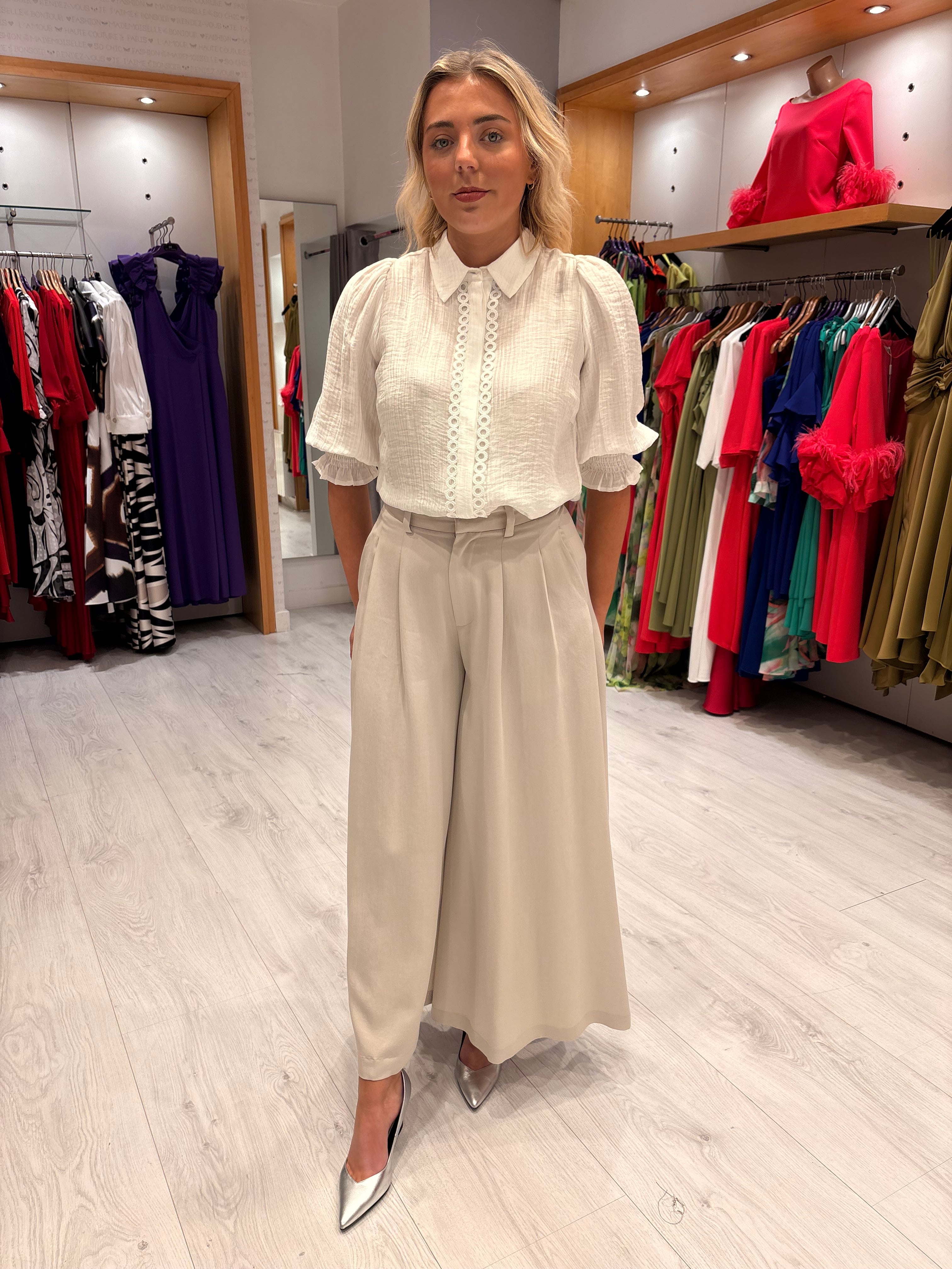 Co'Couture Cream Skirt Pant