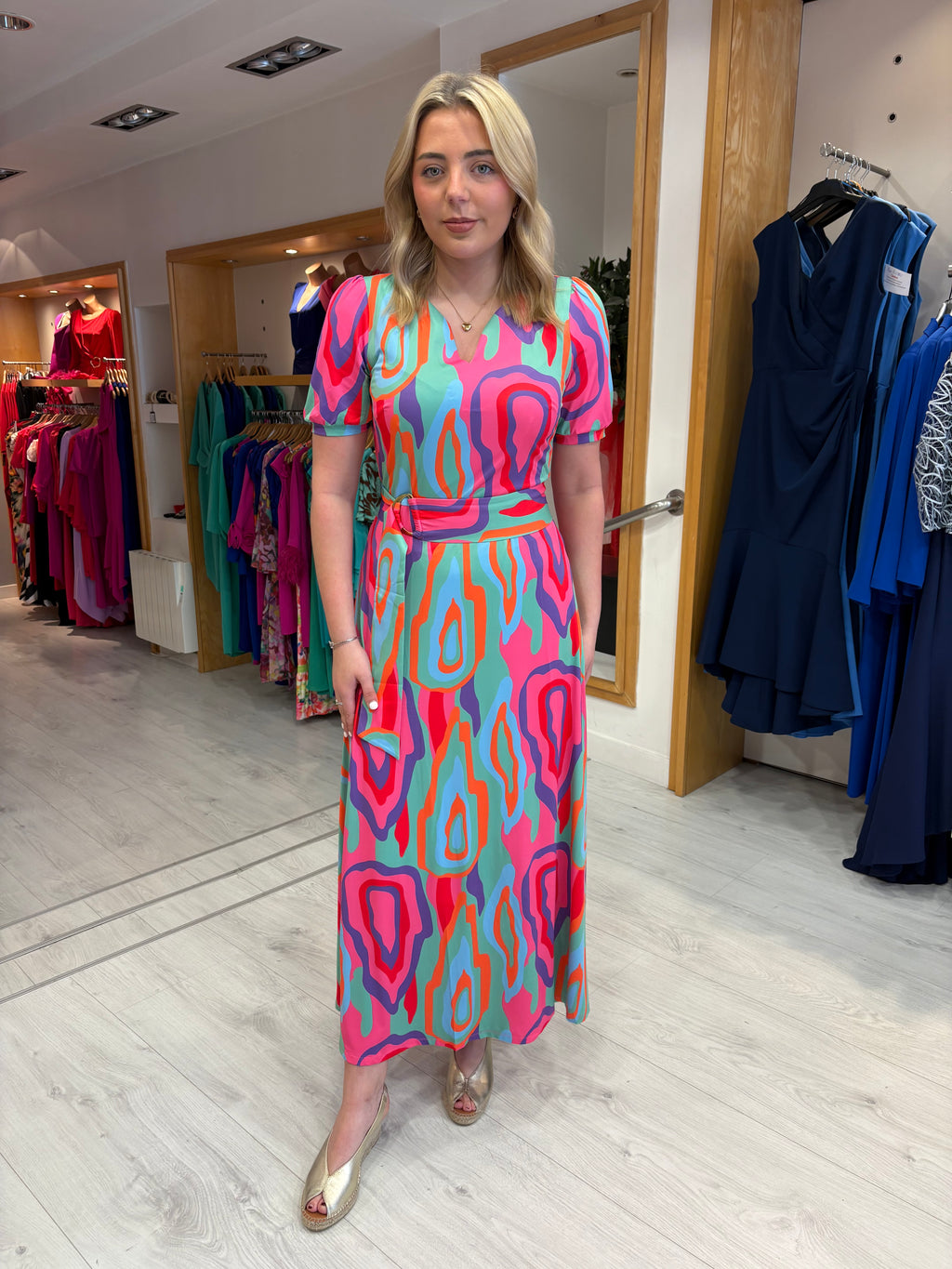 K Design Maxi Swirl Print Dress