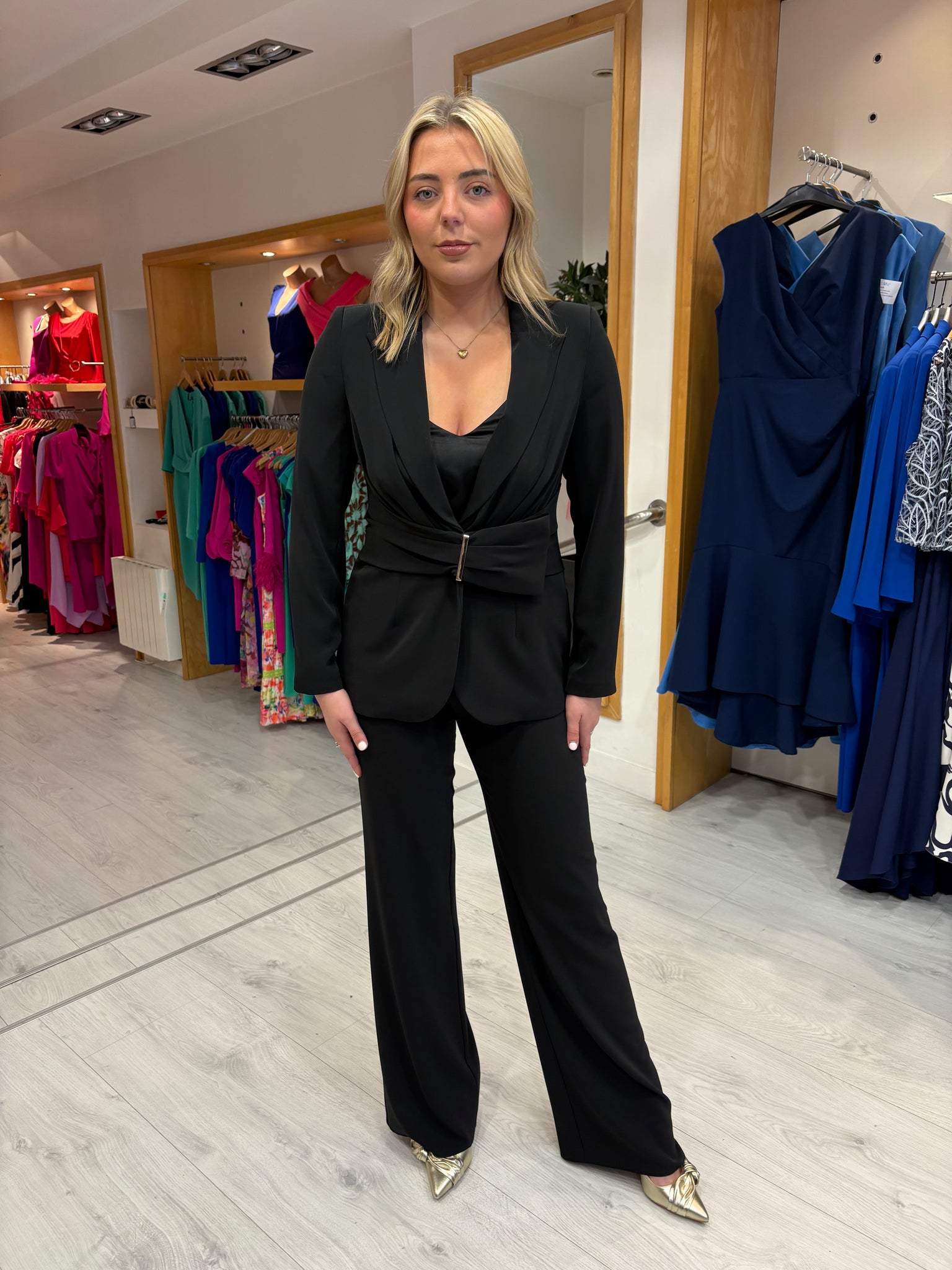 Olimara Black Trouser Suit