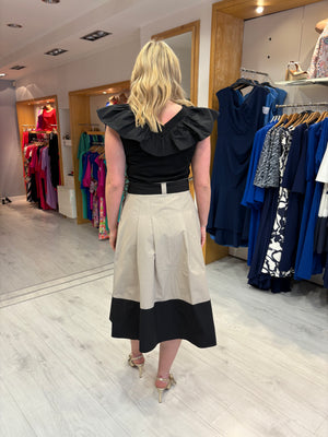 Arggido Black and Beige Skirt and Top Set