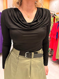 Soaked Black Drape Top