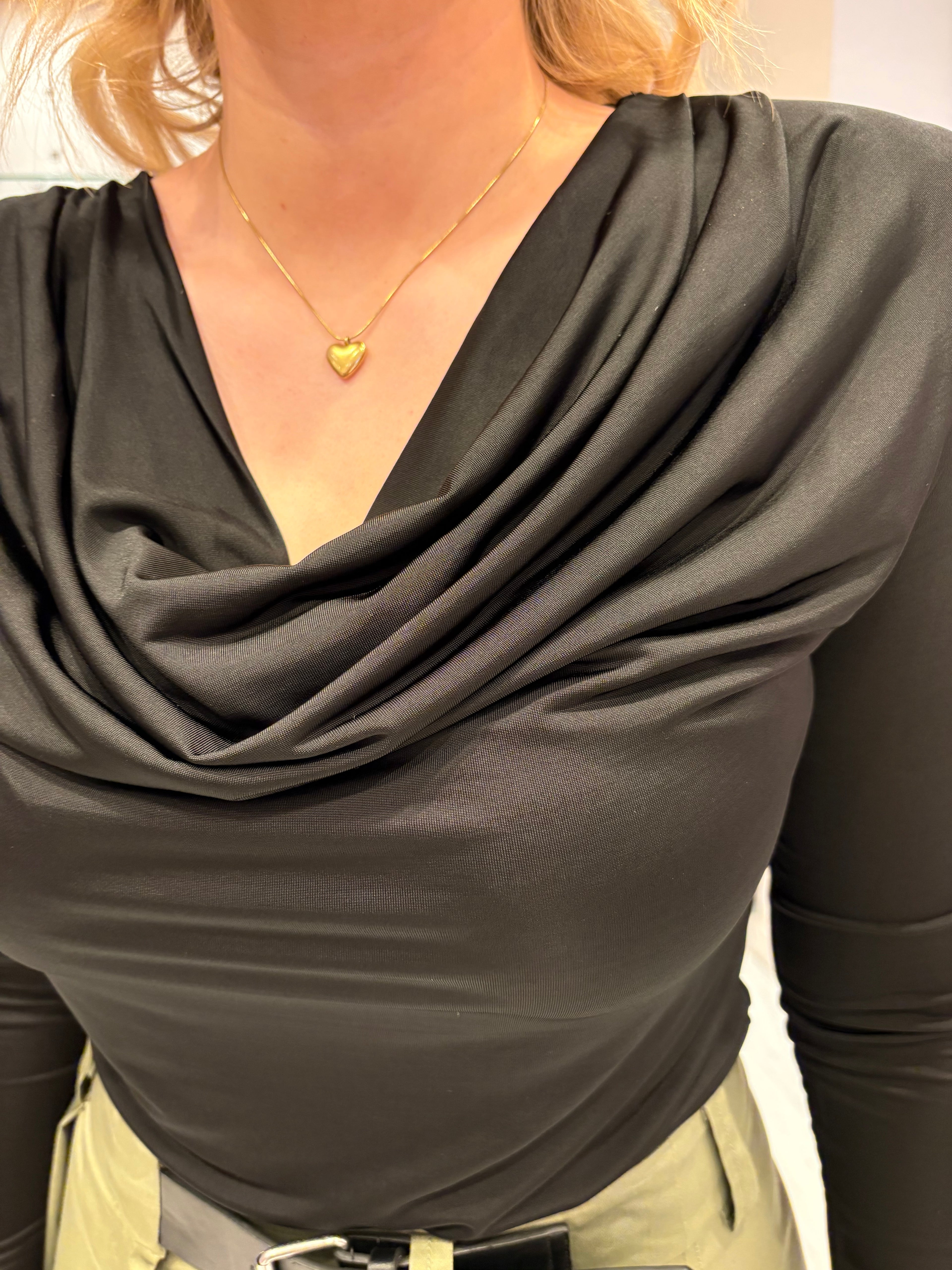 Soaked Black Drape Top