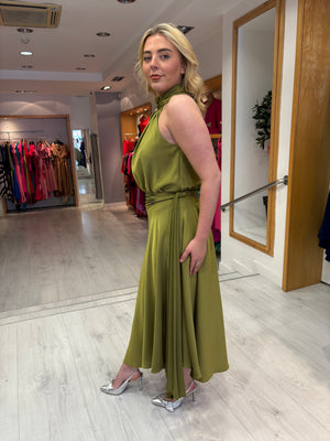 Maisonel Olive Halter Neck Drape Dress