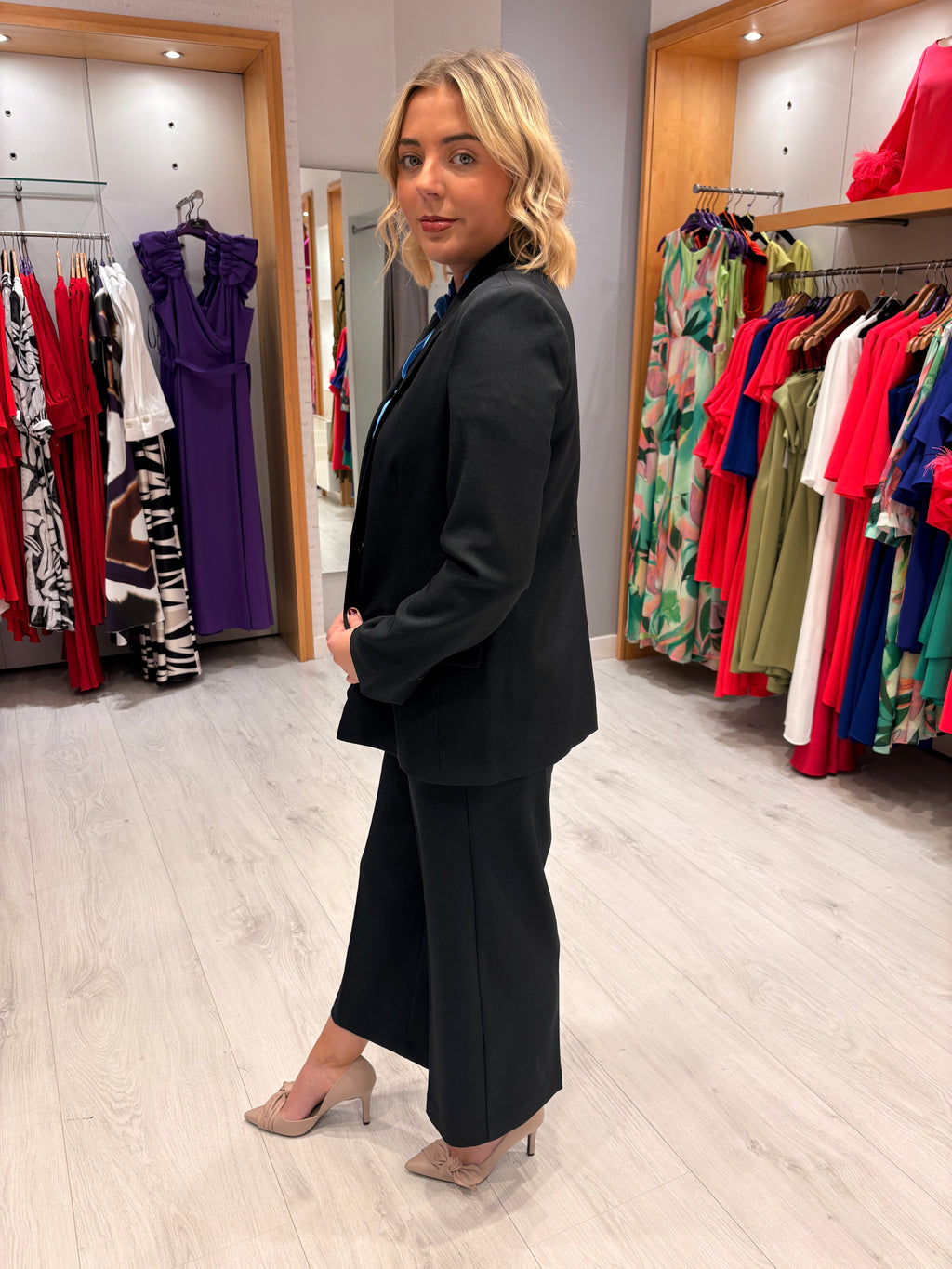 Soaked Navy Crop Wide Leg Trouser