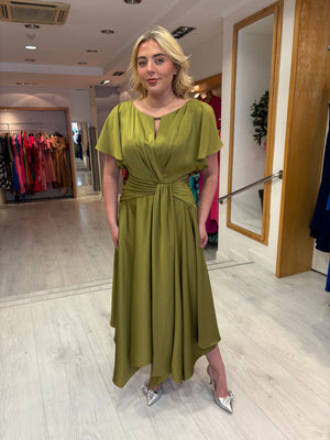 Maisonel Olive Draped Skirt Dress