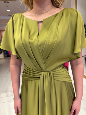 Maisonel Olive Draped Skirt Dress