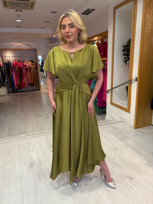 Maisonel Olive Draped Skirt Dress