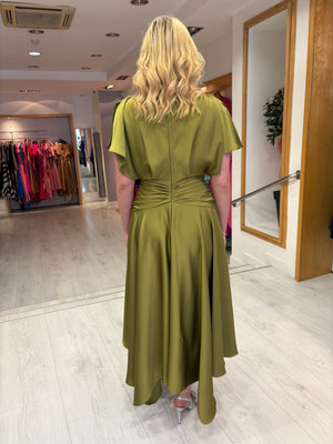 Maisonel Olive Draped Skirt Dress