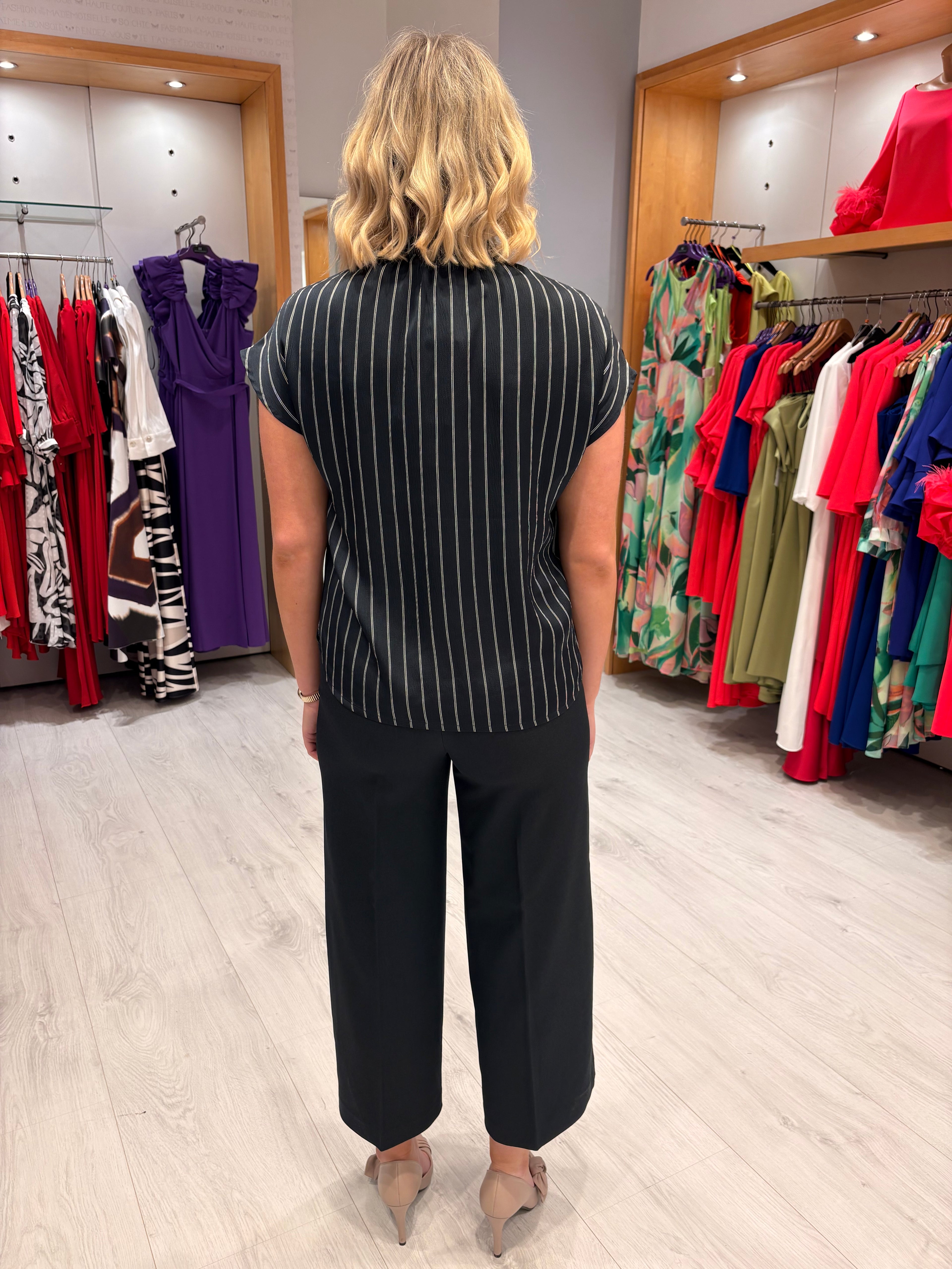 Soaked Navy Crop Wide Leg Trouser
