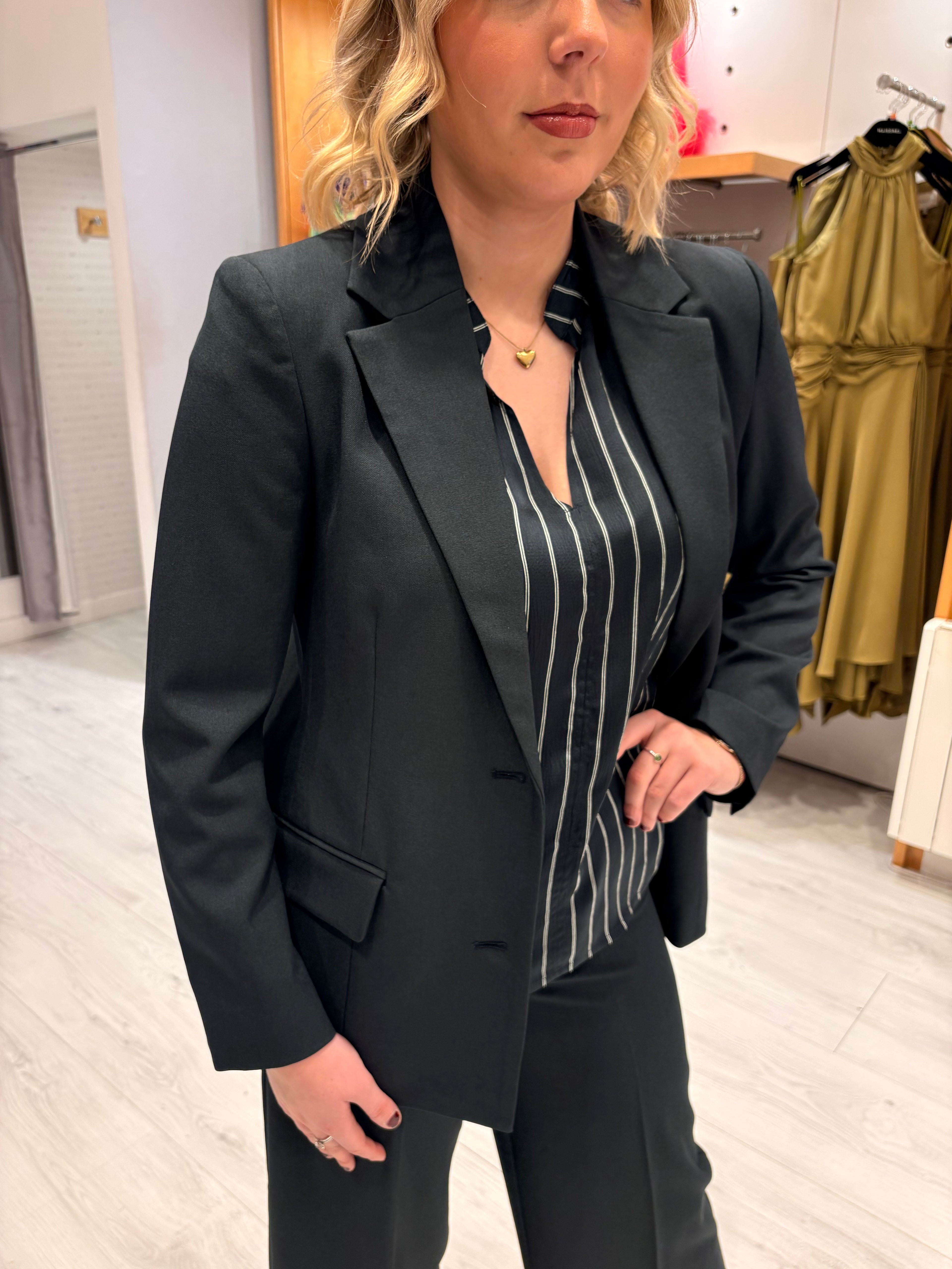 Soaked Navy Button Blazer