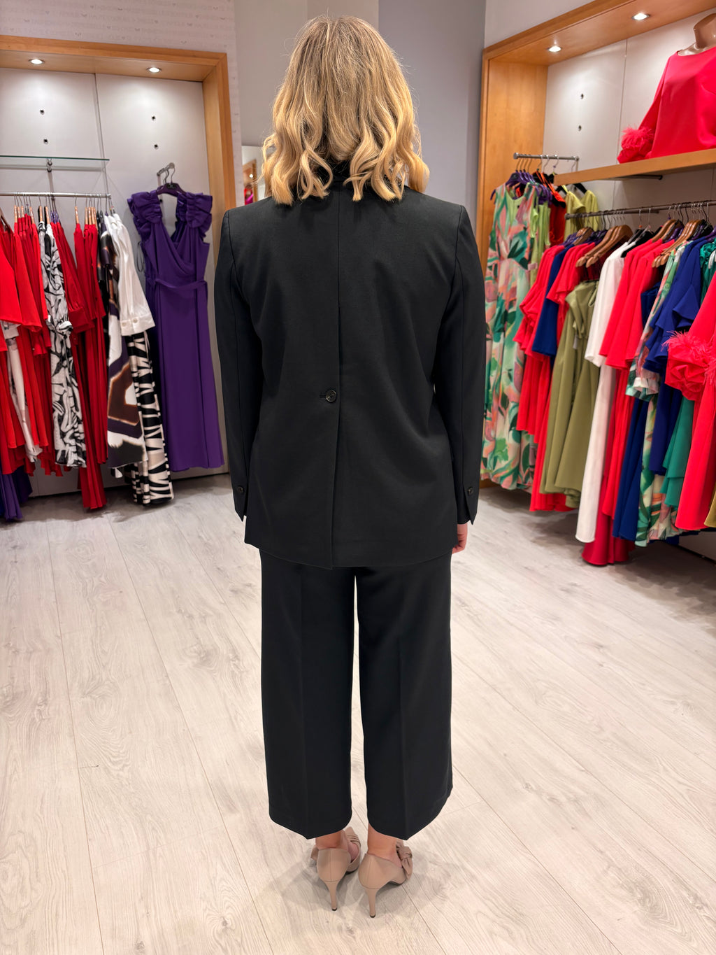 Soaked Navy Crop Wide Leg Trouser