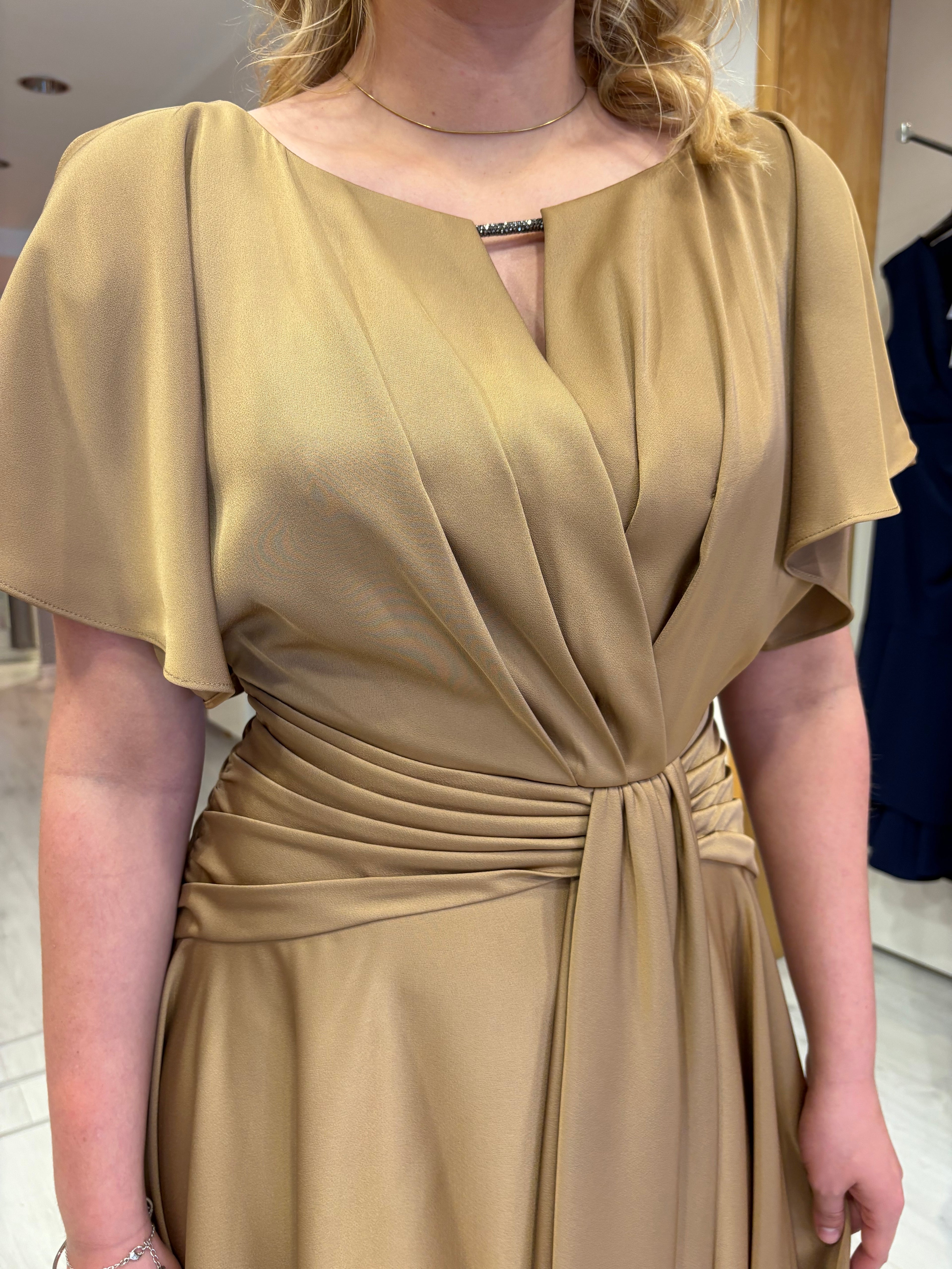 Maisonel Cappucino Draped Skirt Dress