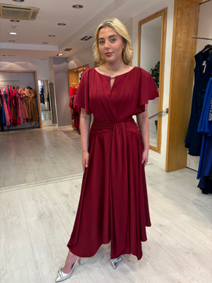 Maisonel Bordeaux Draped Skirt Dress