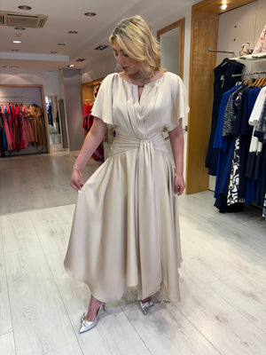Maisonel Latte Draped Skirt Dress