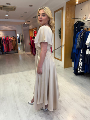 Maisonel Latte Draped Skirt Dress