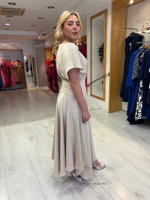 Maisonel Latte Draped Skirt Dress