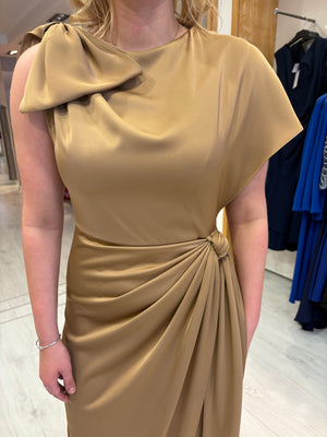 Maisonel Cappucino Wrap Dress with Bow