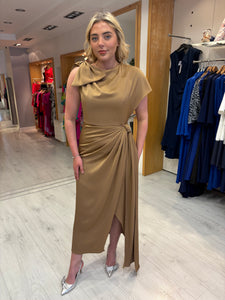 Maisonel Cappucino Wrap Dress with Bow