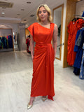 Maisonel Orange Drape Dress