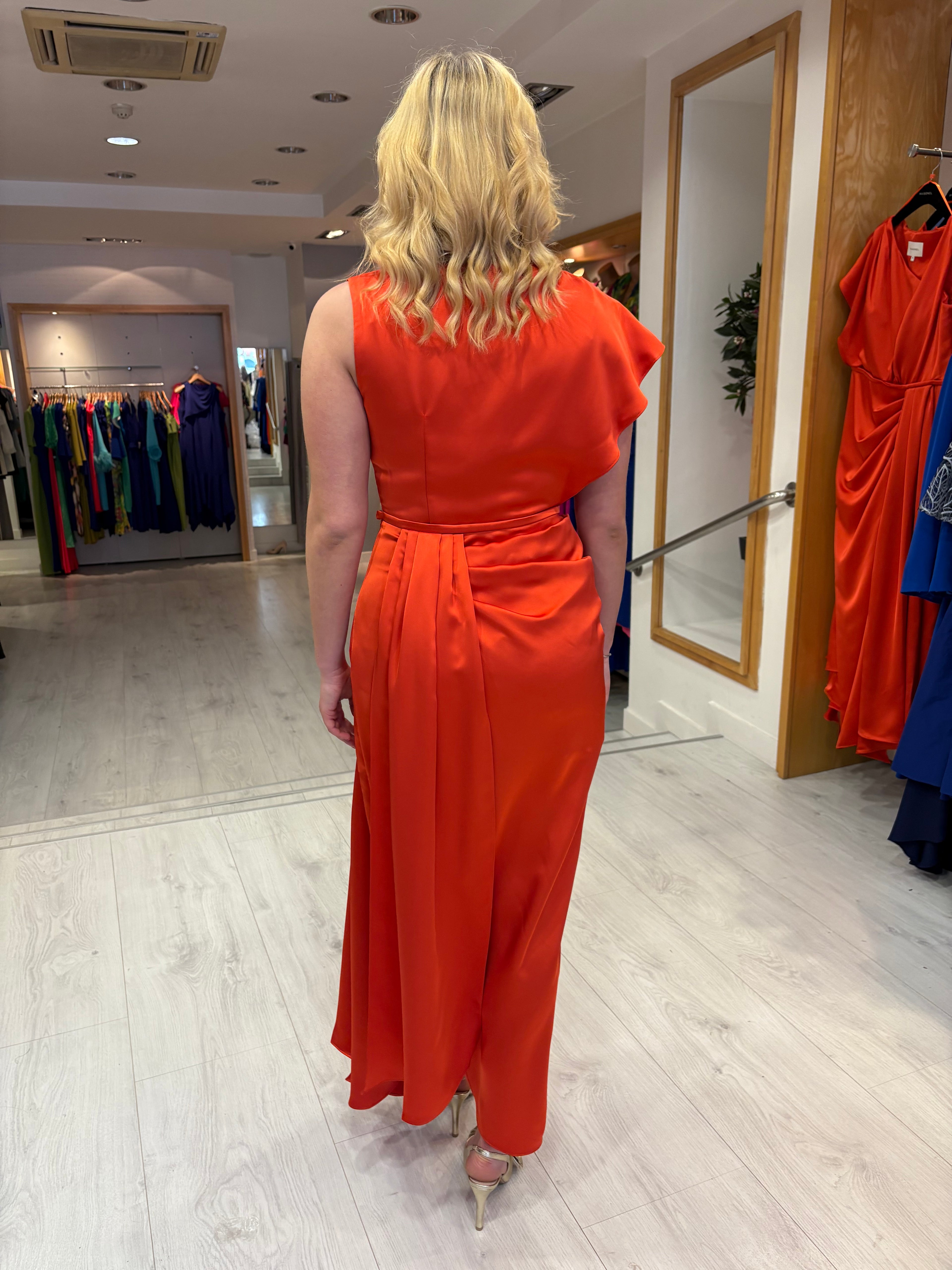 Maisonel Orange Drape Dress
