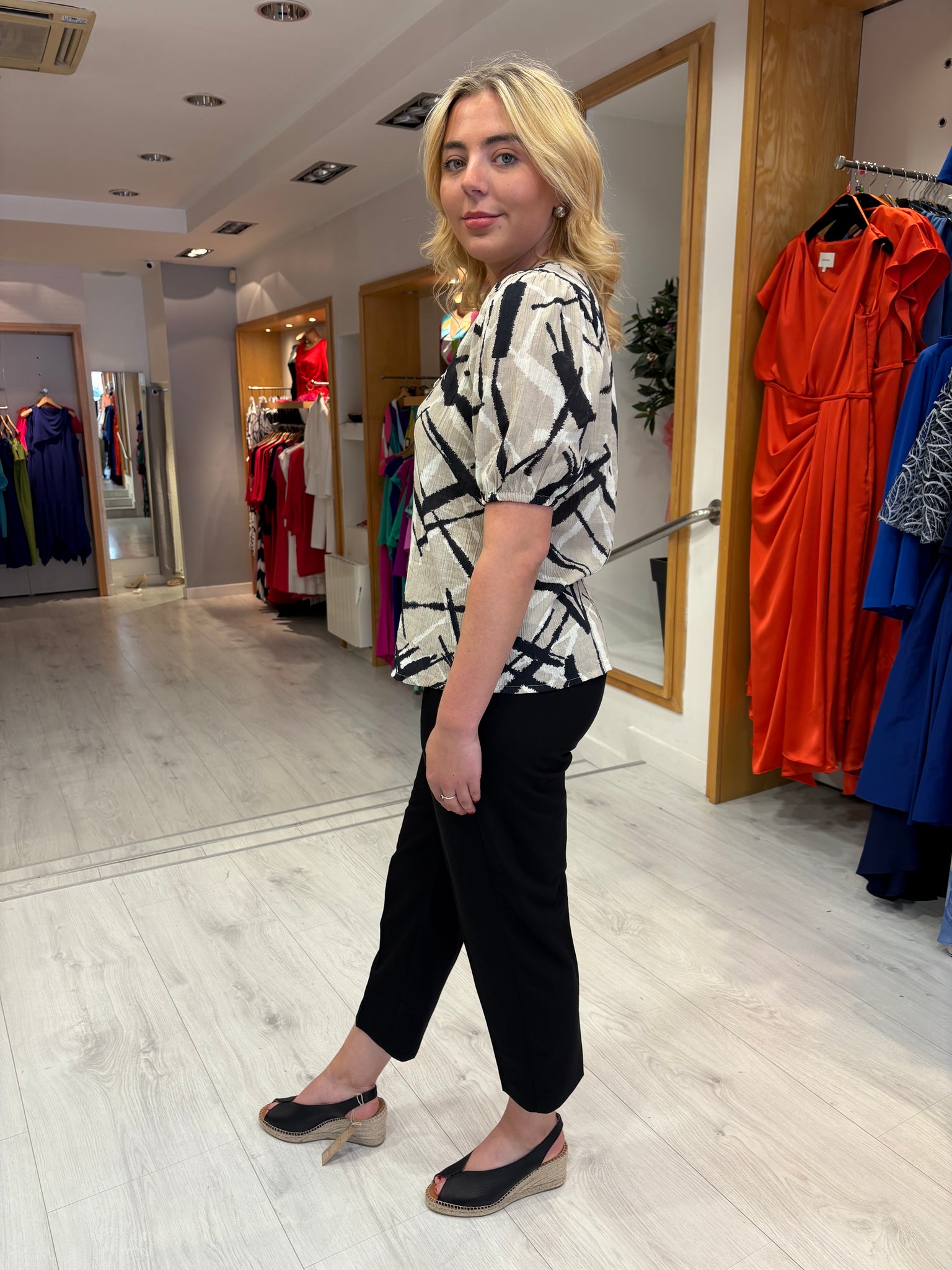 Kaffe Beige Print Top