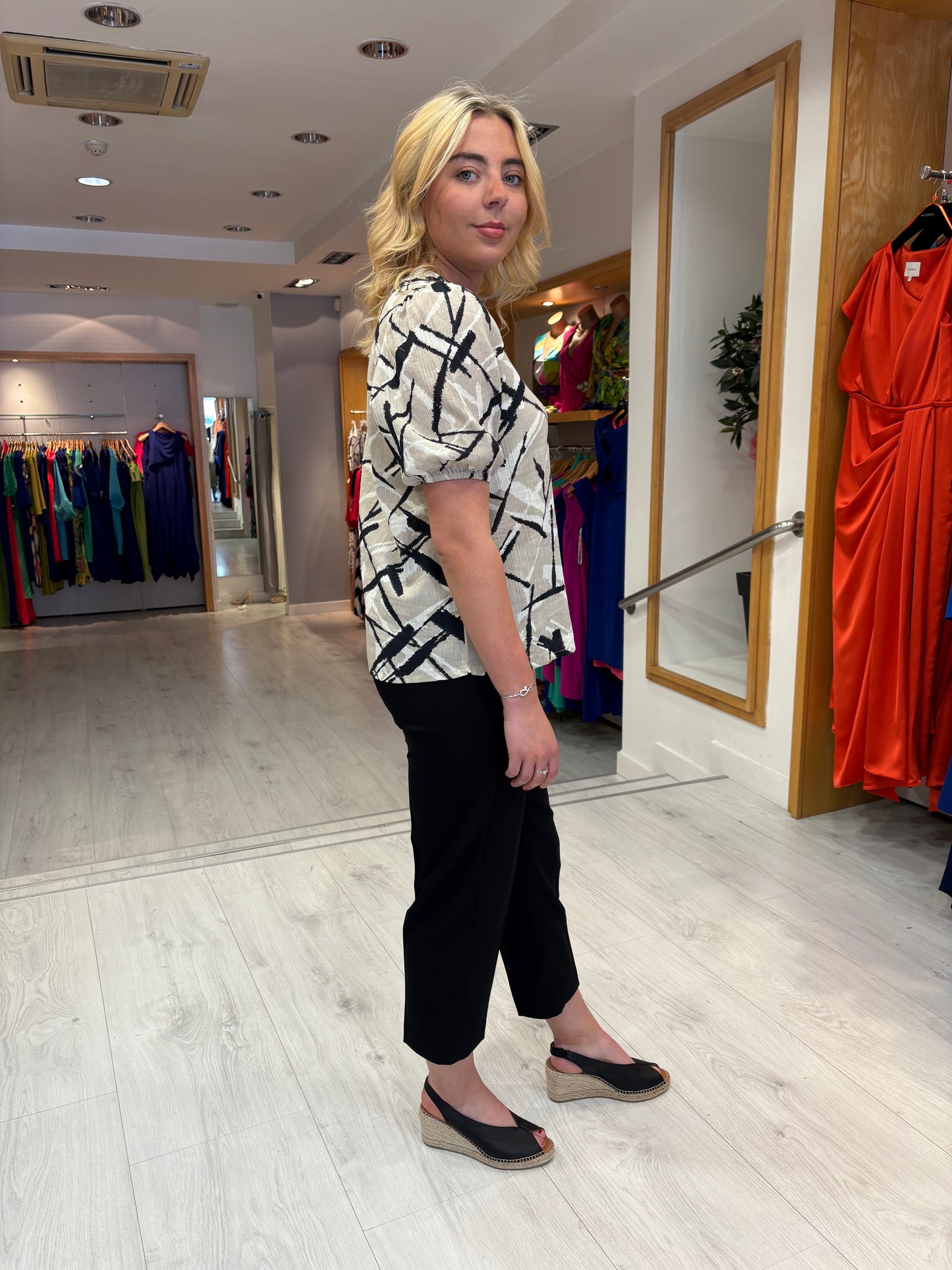 Kaffe Beige Print Top