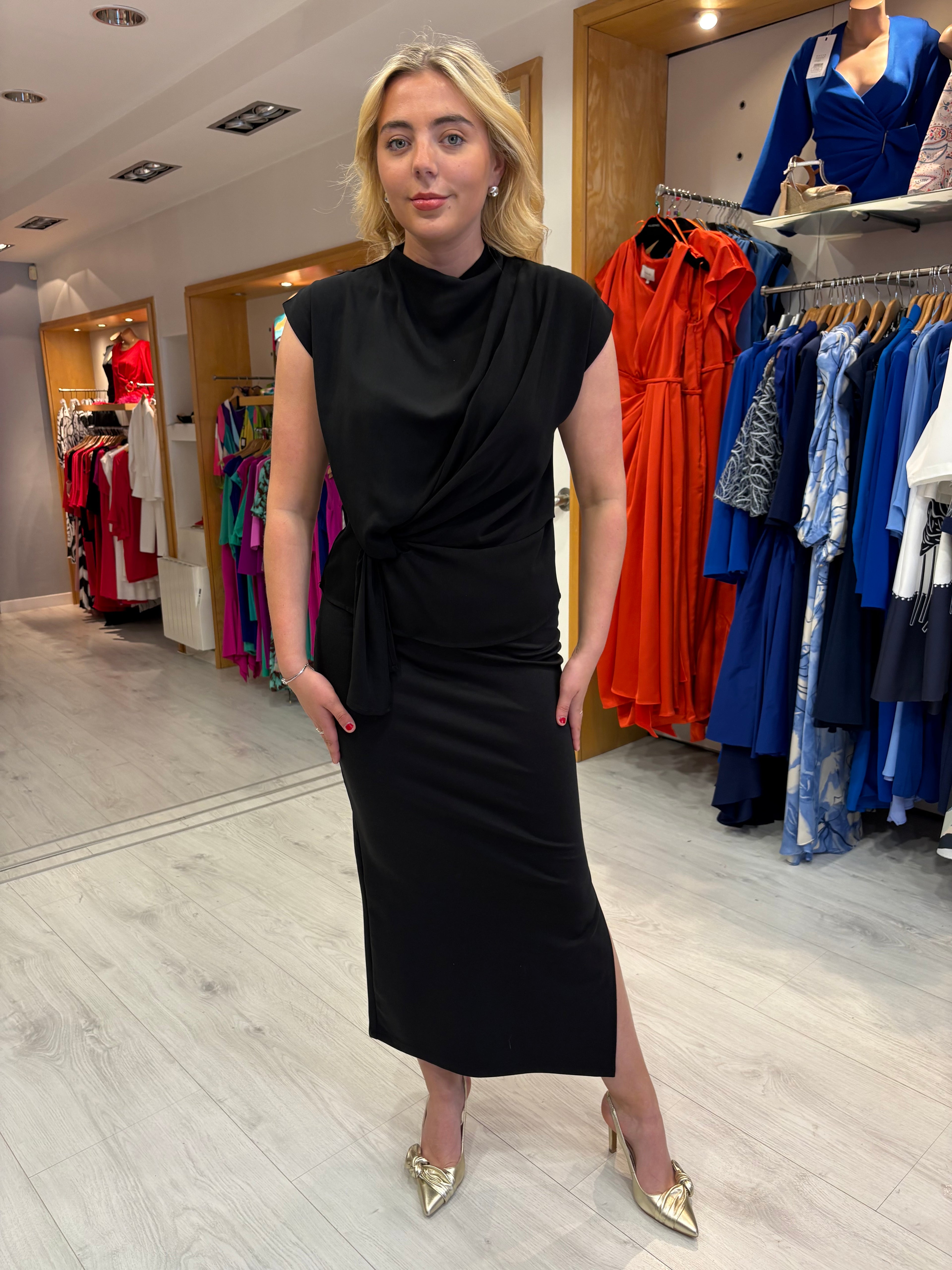 Kaffe Black Stretch Skirt