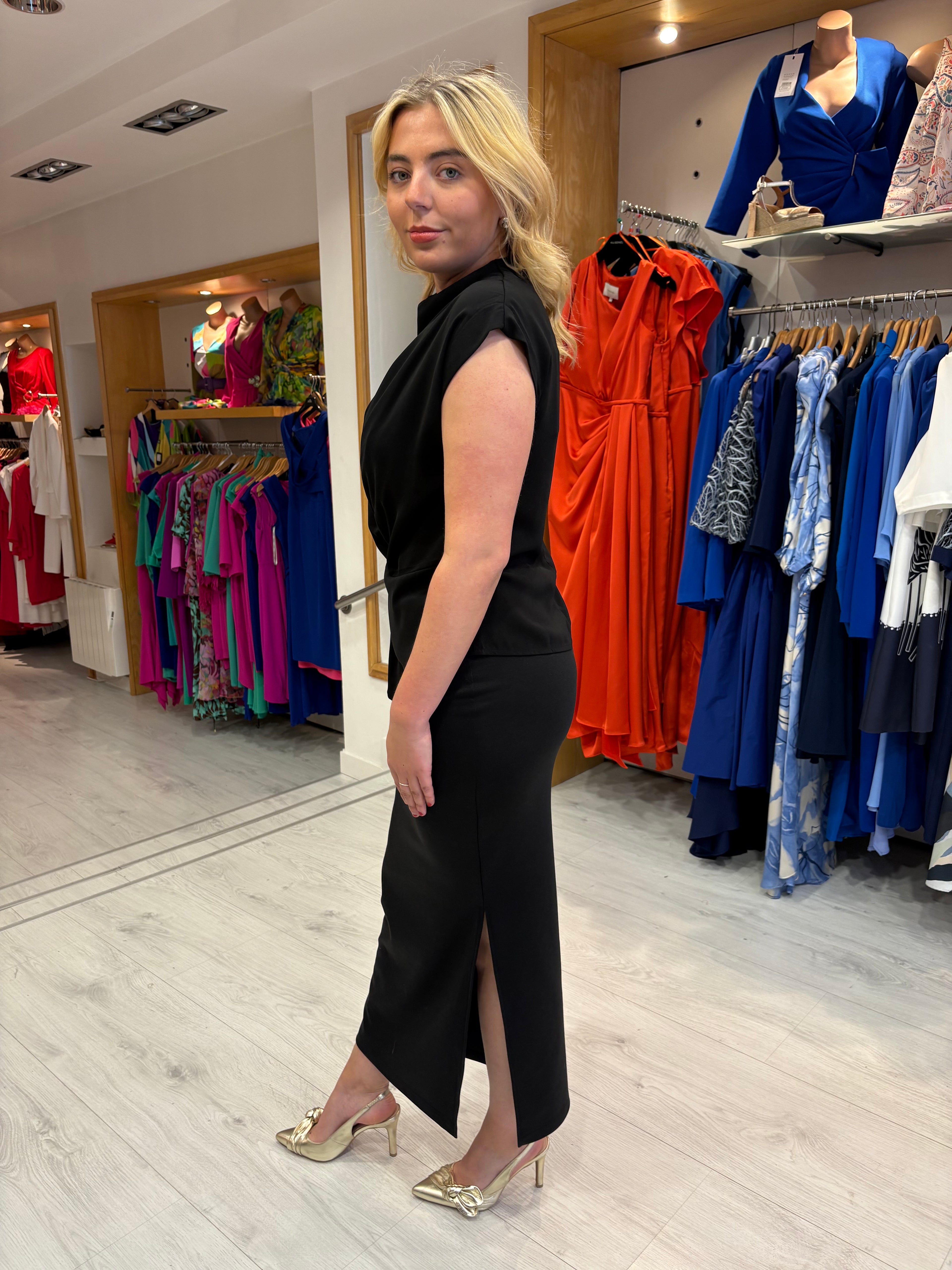 Kaffe Black Stretch Skirt