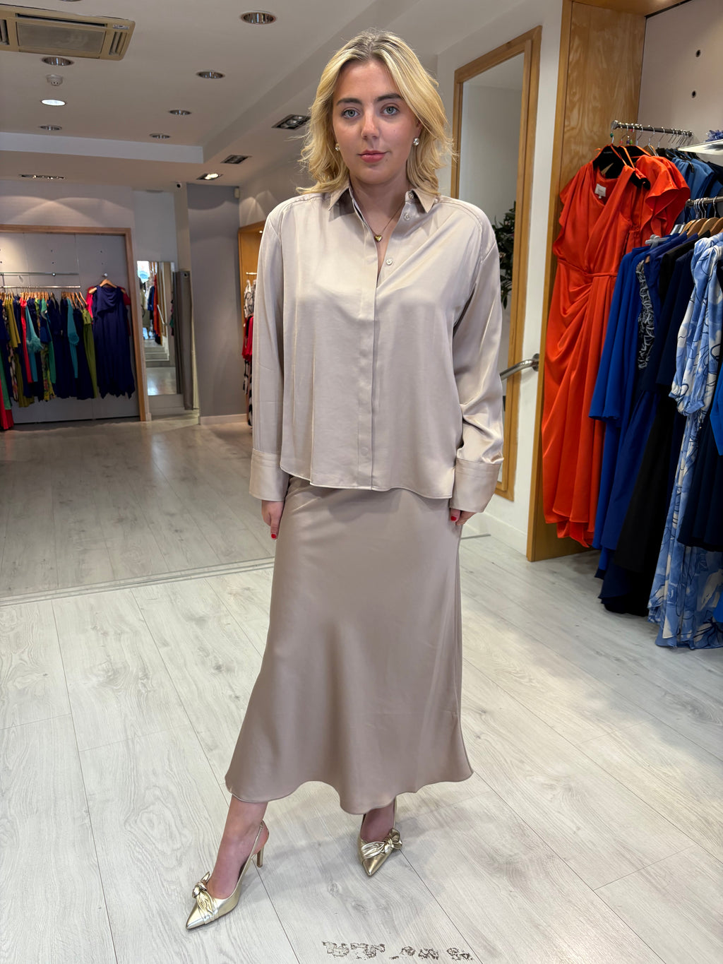 Karen By Simonsen Mink Satin Skirt