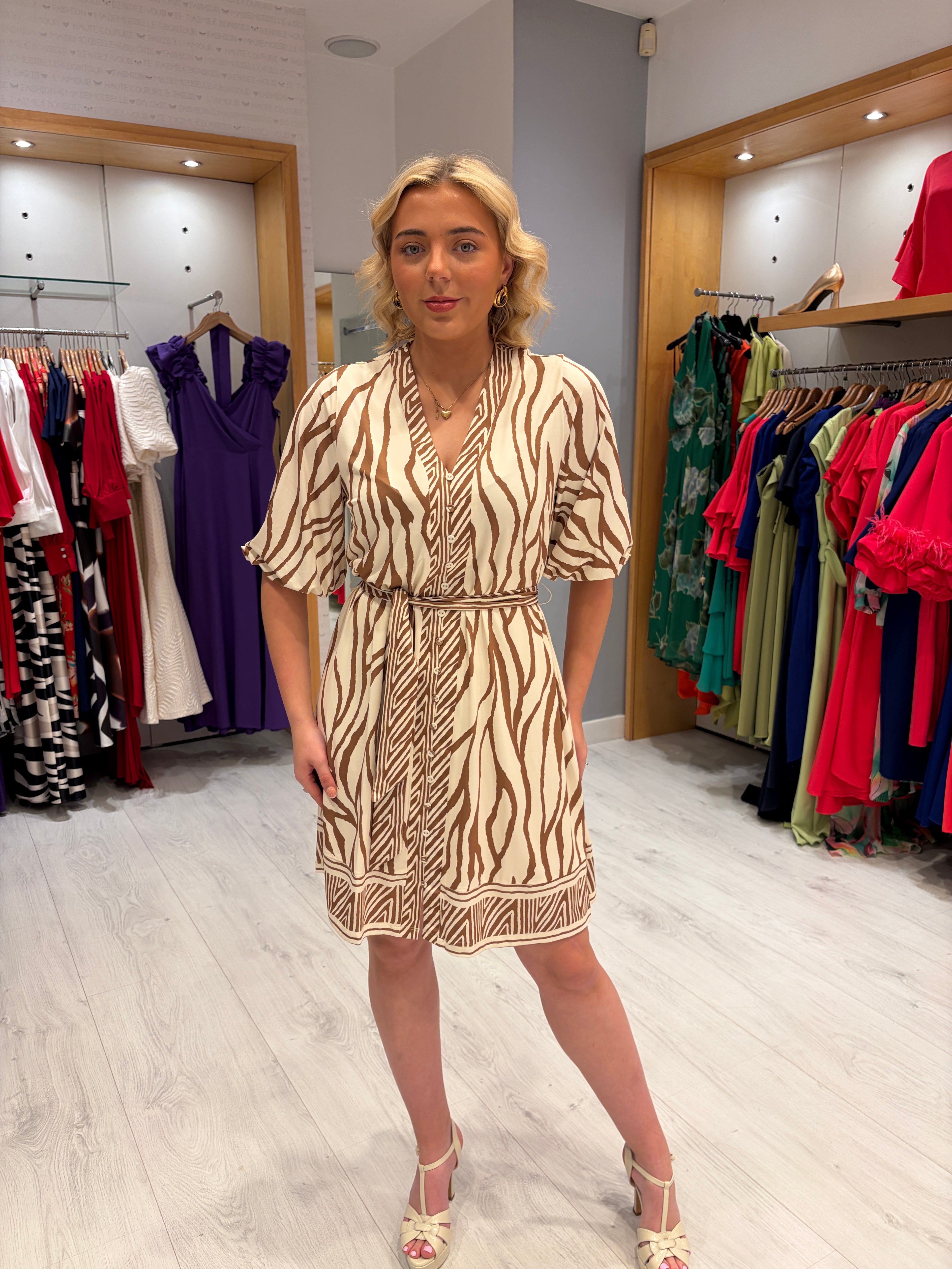 K Design Print Shirt Dress