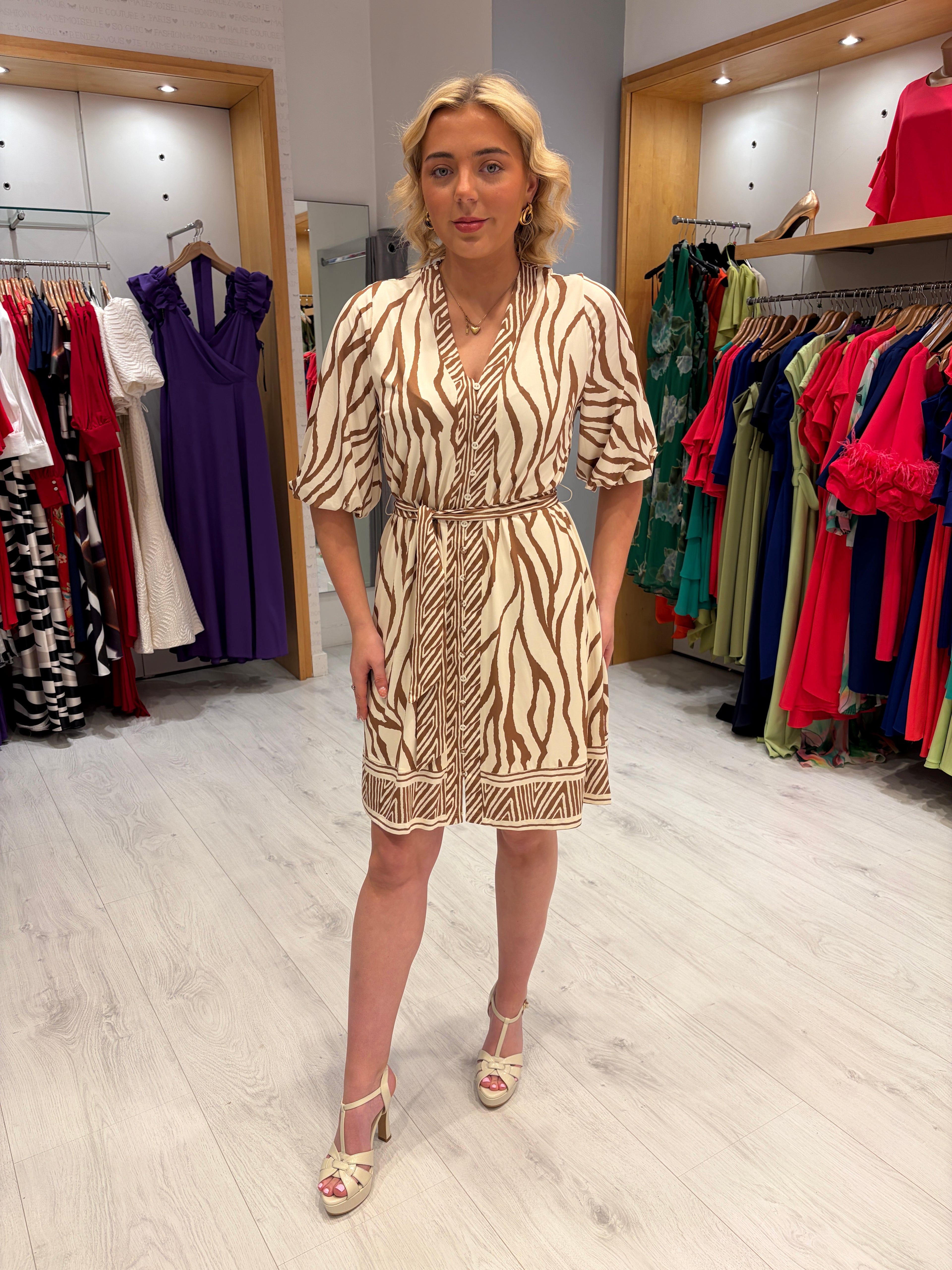 K Design Print Shirt Dress