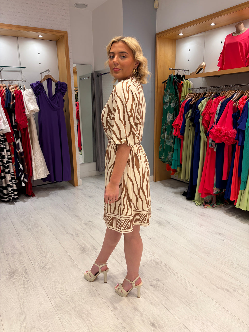K Design Print Shirt Dress