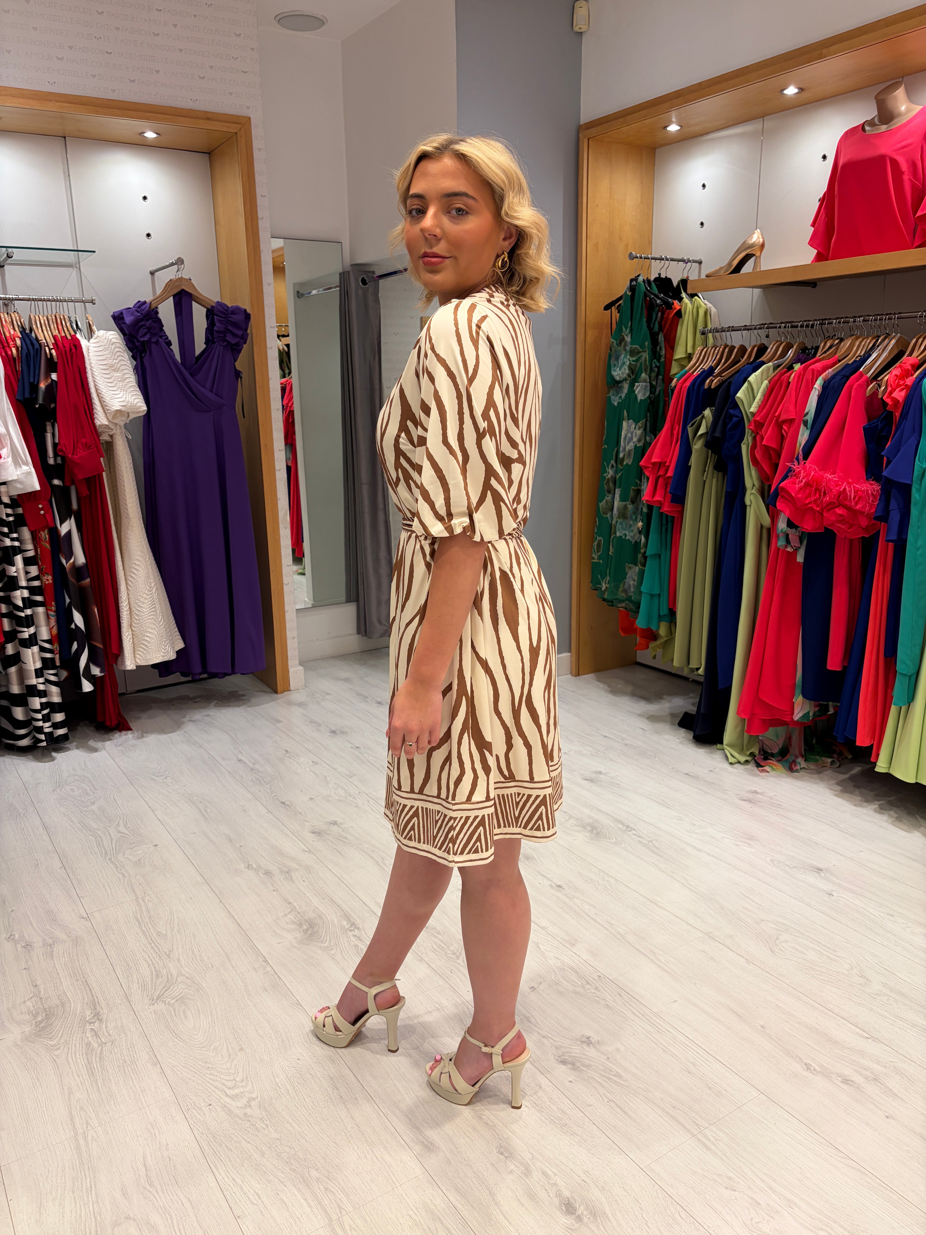 K Design Print Shirt Dress