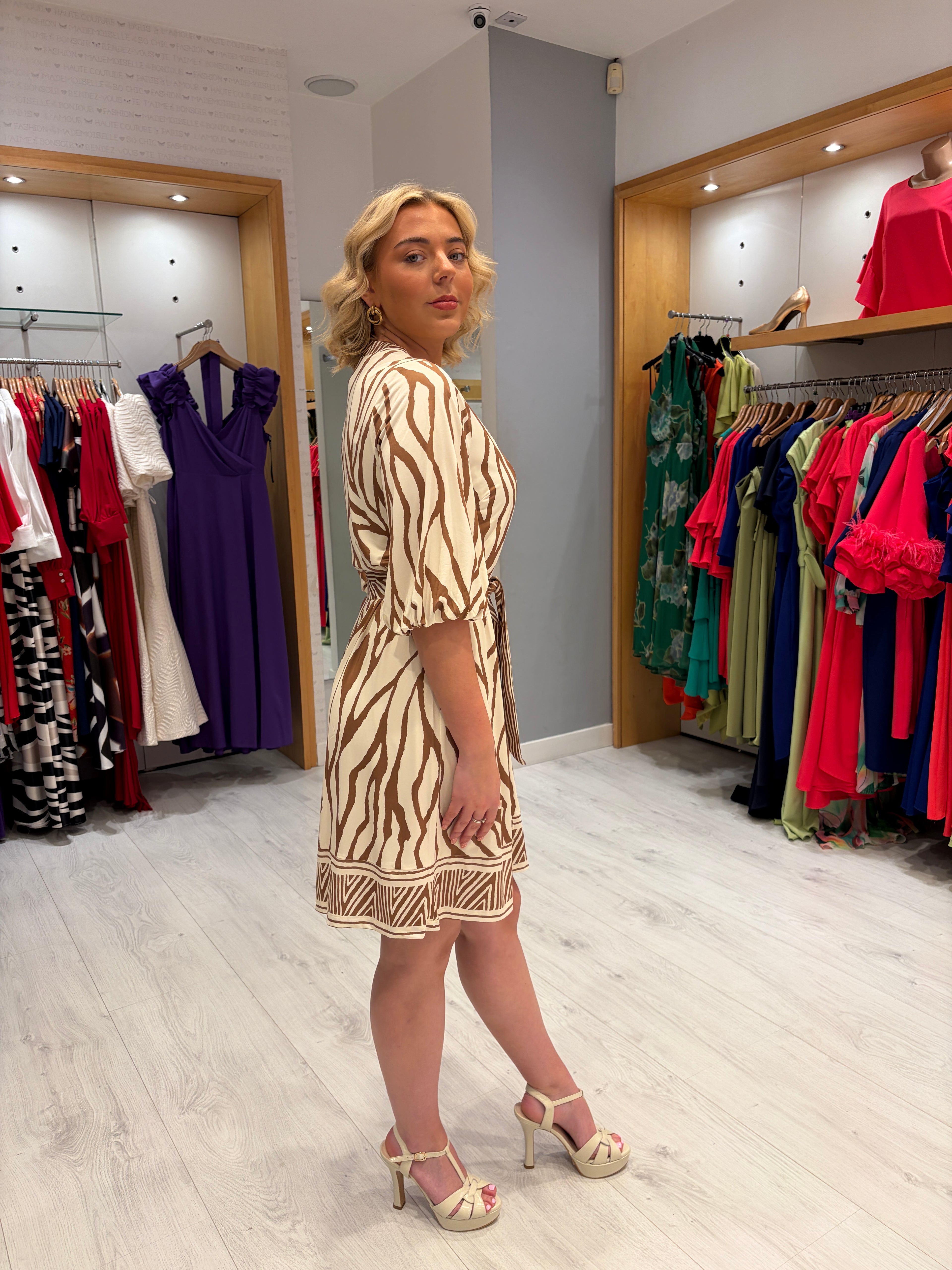 K Design Print Shirt Dress