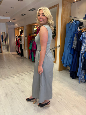 Soaked Grey Ribbed Bodice Midi Dress