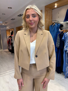 Soaked Camel Crop Blazer