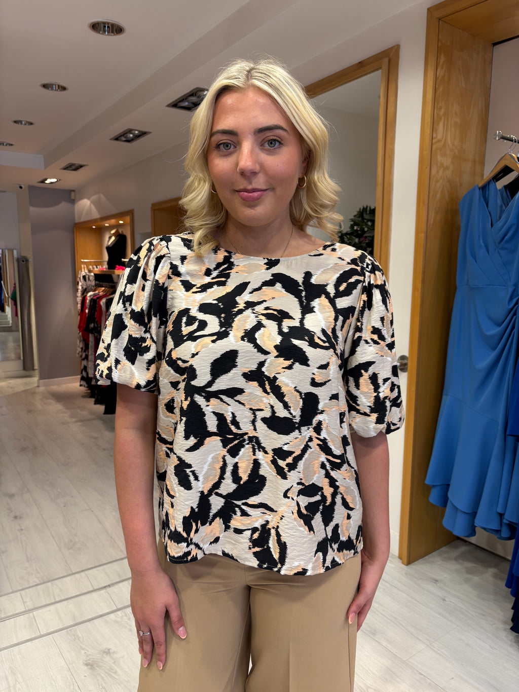 Kaffe Abstract Print Top